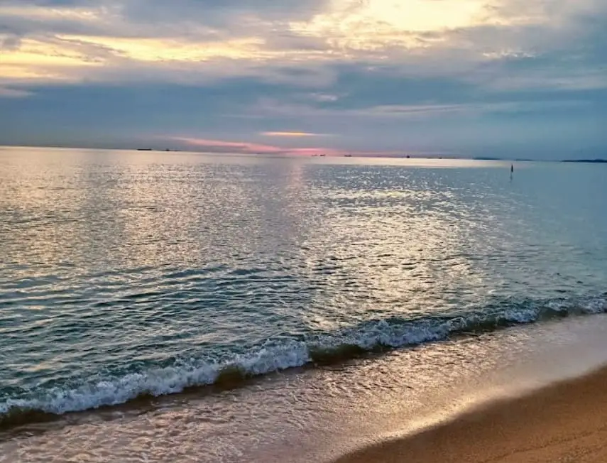 beautiful sunset view at pengkalan balak beach