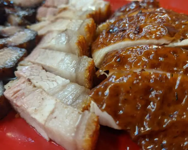 charsiew roast chicken and roast pork from Ooi Noodle House