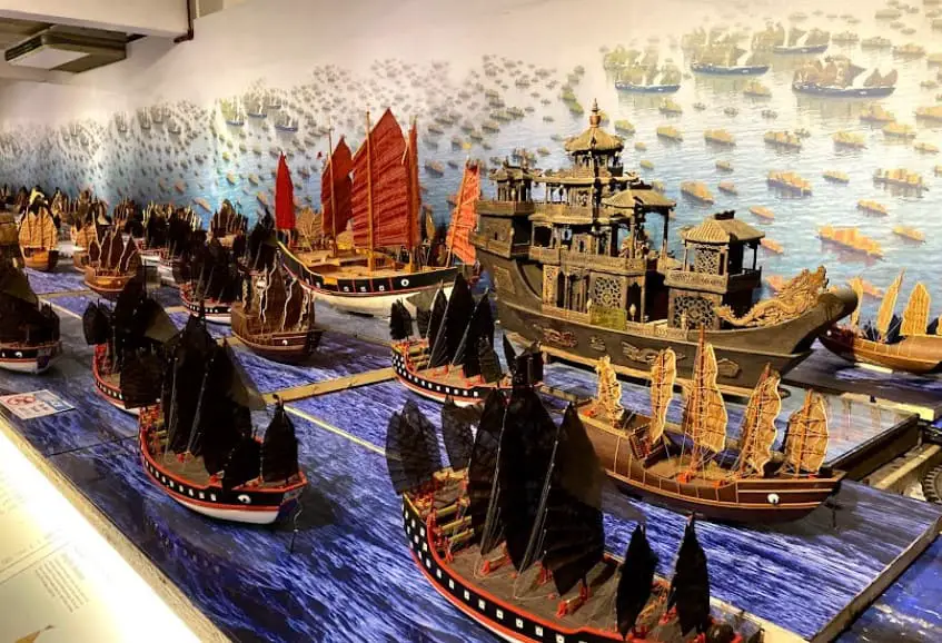 ship replica inside Cheng Ho's Cultural Museum Malacca