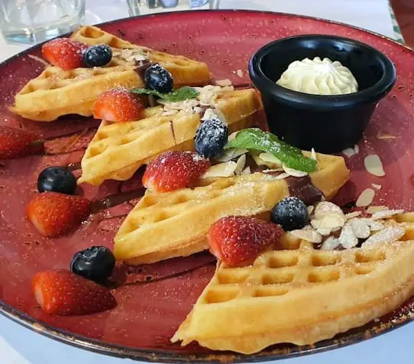 waffle slices at lisette's cafe and bakery