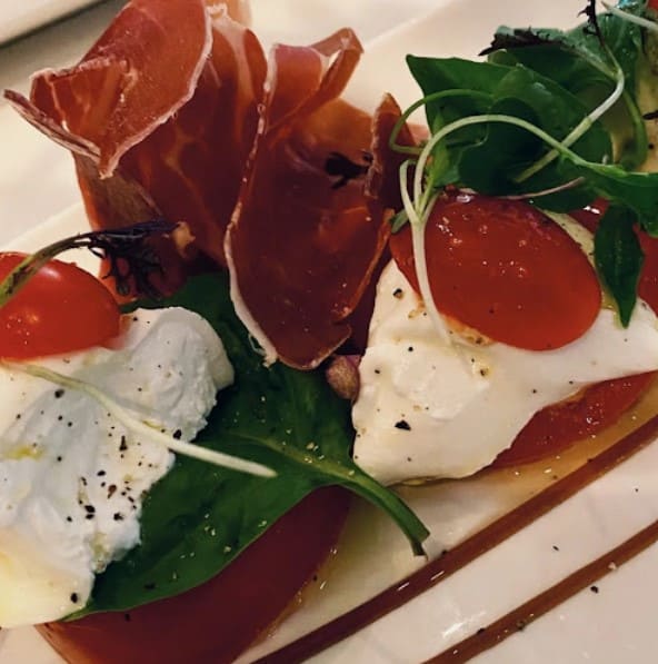 caprese salad at Carisma toronto