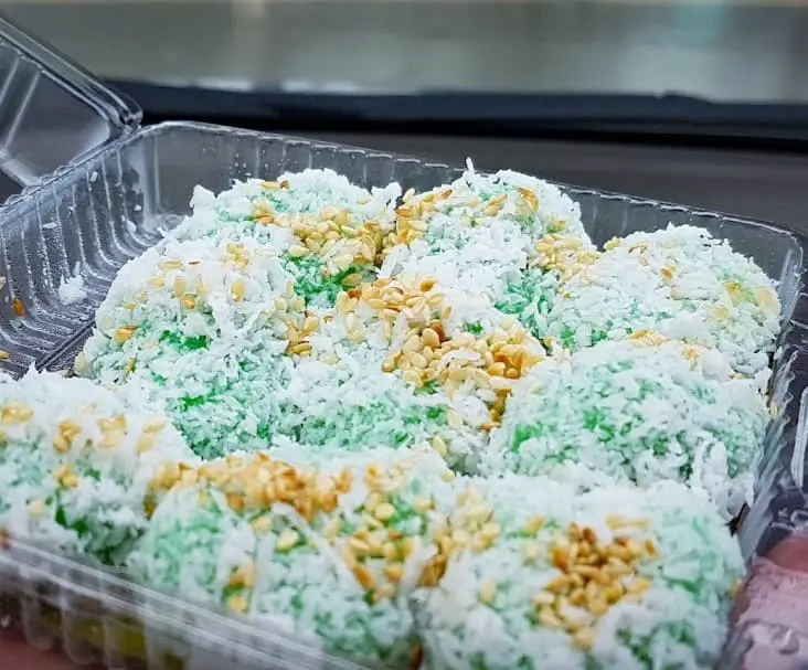 coconut bites with rock sugar inside sold at Baba Charlie Nyonya Cake in melaka