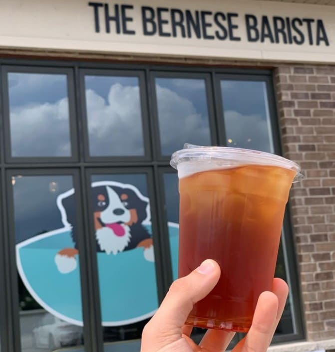cool down with ice peach tea from The Bernese Barista