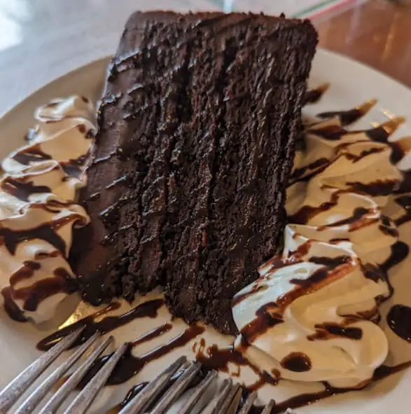 cream and chocolate cake from Mamma Martino’s Restaurant