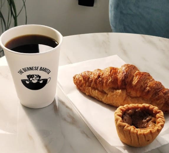 croissant pastries and coffee from The Bernese Barista