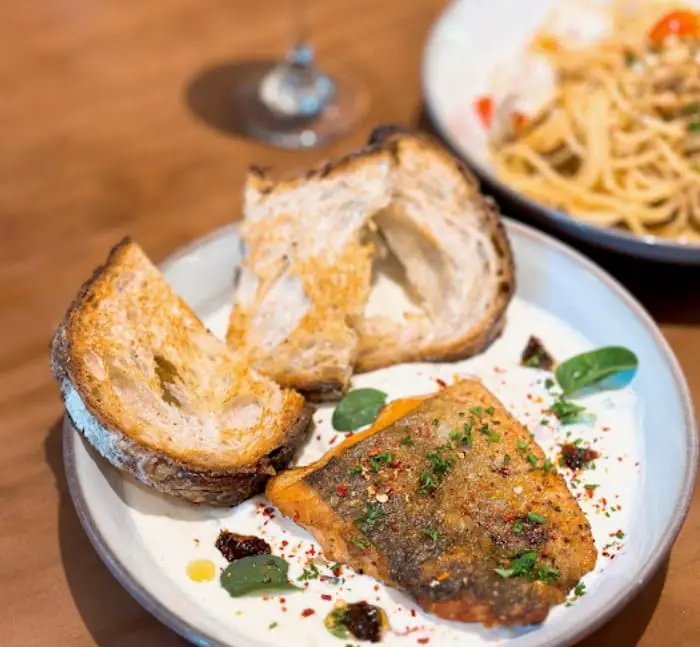 fish and bread from Belly and the Chef Cafe