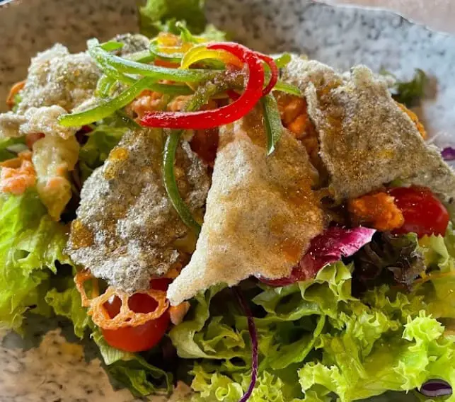 fish skin salad from Kampachi