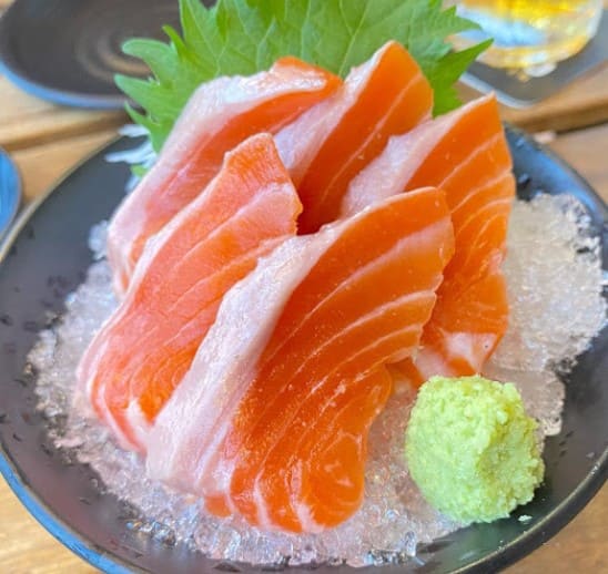 fresh salmon sashimi from Tansen Izakaya
