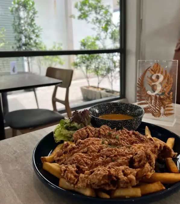 fried chicken chop and fries at Foremula cafe at pj