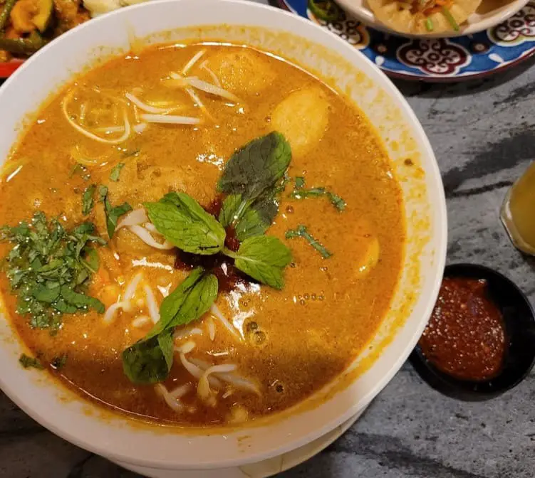 glorious bowl of asam laksa at Wild Coriander Melaka