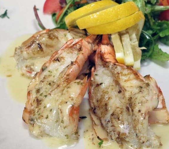 lemon shrimp and herbs at Rocco's Plum Tomato