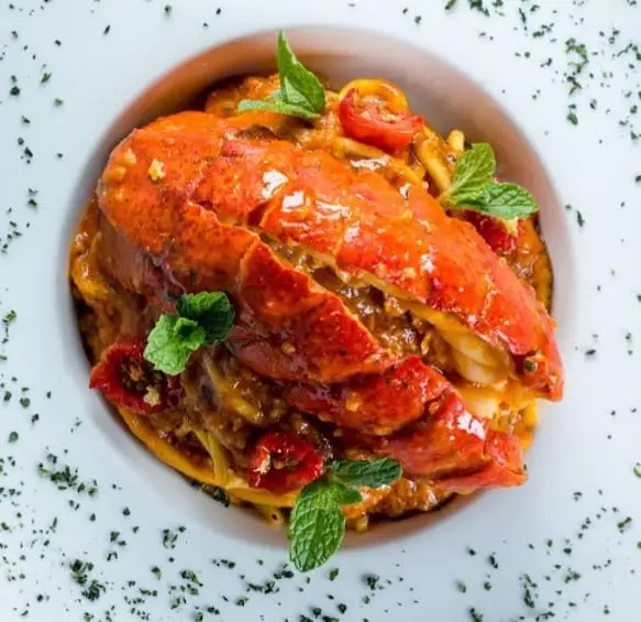lobster pasta of Risposta Bistro italian restaurant milton