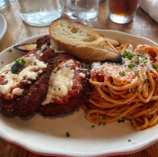 meat steak and pasta from Caro