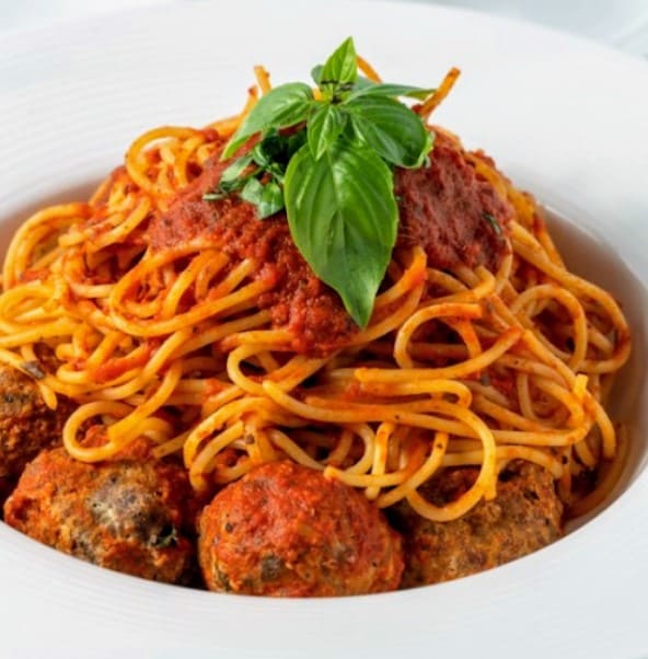 meatball pasta from The Express Restaurant in hamilton district