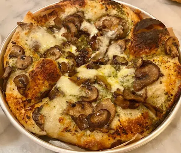 mushroom cheese pizza of Eataly Toronto italian food