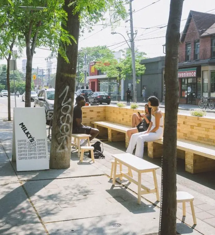outdoor seat of milky cafe in toronto