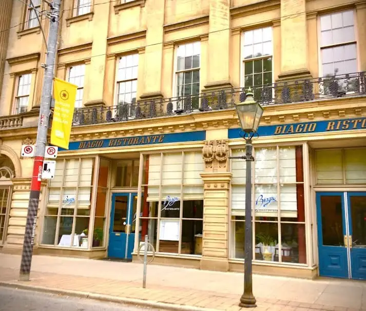 outside view of Biagio Ristorante italian restaurant toronto