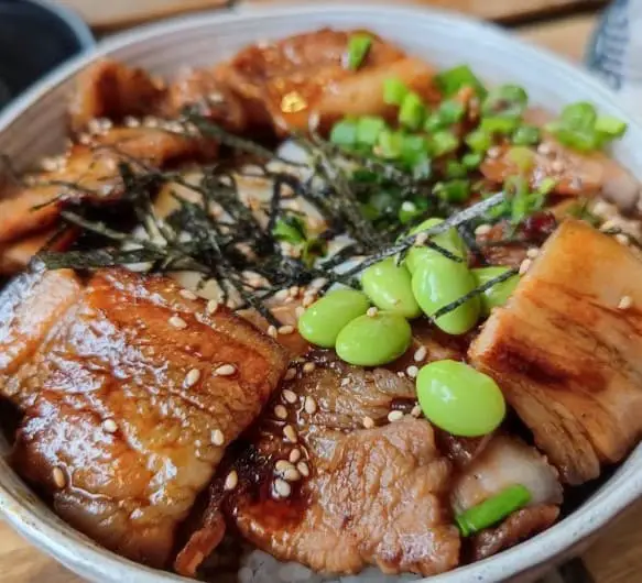 pork bowl from Tansen Izakaya