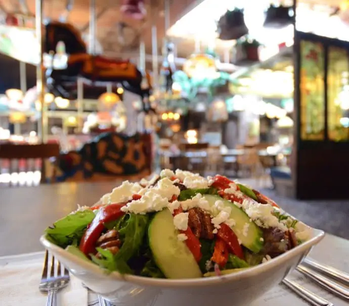 salad and cheese from The Old Spaghetti Factory toronto