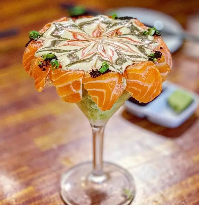 salmon cocktail from Fujiyama Japanese Restaurant pj