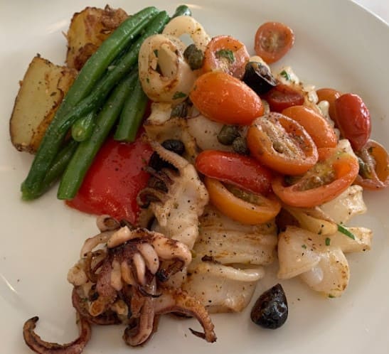 seafood and vegie dish from Biagio Ristorante