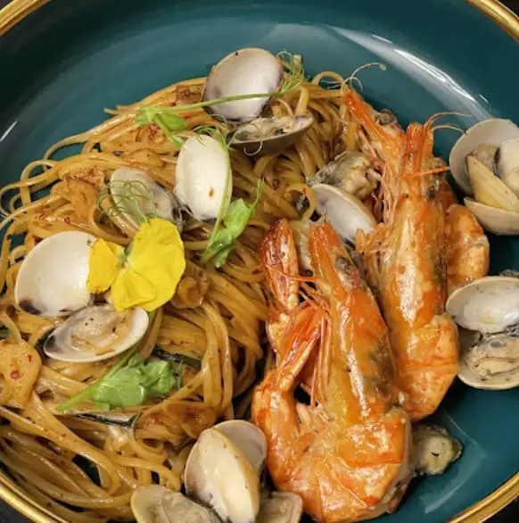 seafood pasta from LeQUE Steak & Smoked House