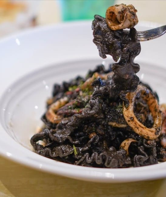 squid ink pasta from a'Roma dinings in petaling jaya
