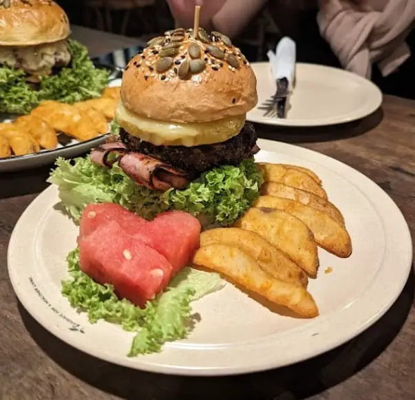 stacked burger of The Baboon House