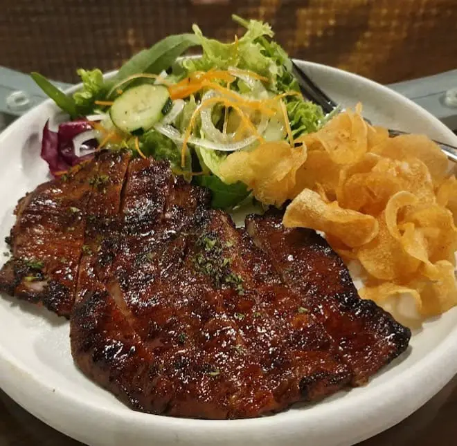 steak with salad side from Farm To Plate in PJ