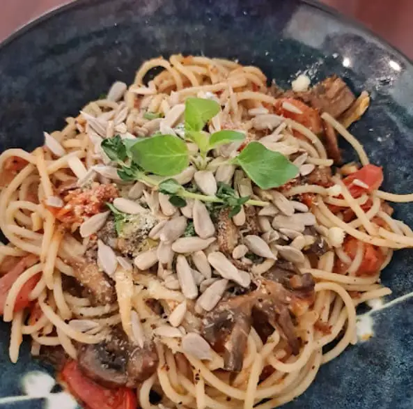sunflower seed pasta from Hideaway Cafe