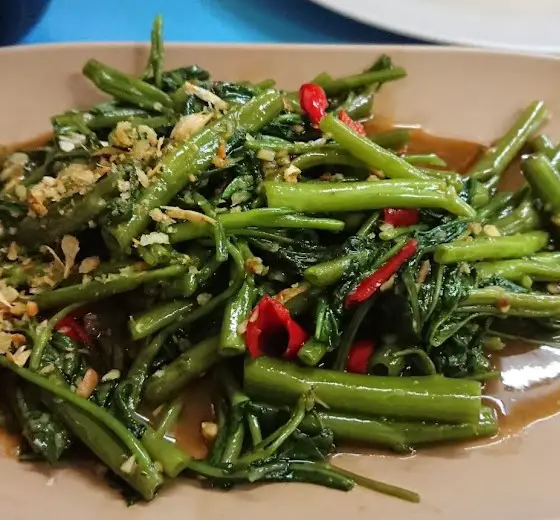 thai style cooked water spinach from Frame Thai in pj