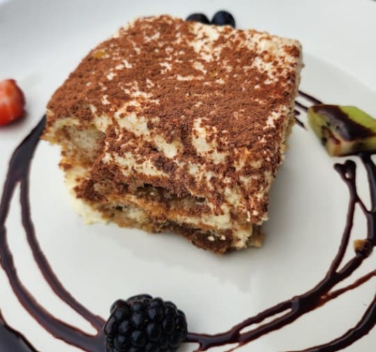 tiramisu and fruit from La Toscana milton