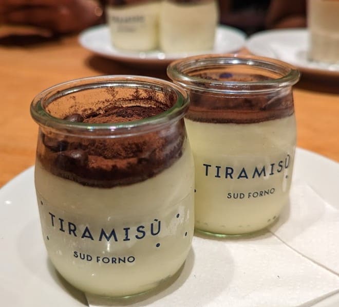 tiramisu in a jar at Sud Forno