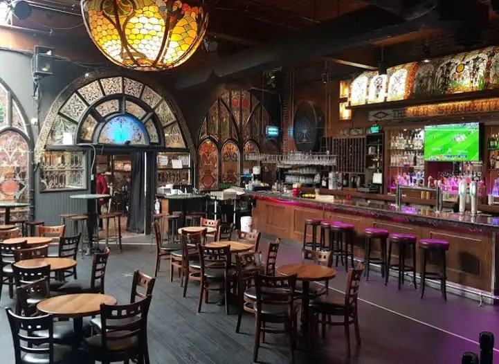 unique interior of The Old Spaghetti Factory italian restaurant toronto