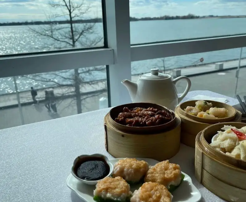 variety of dim sum with a view from Pearl Harbourfront Chinese Cuisine