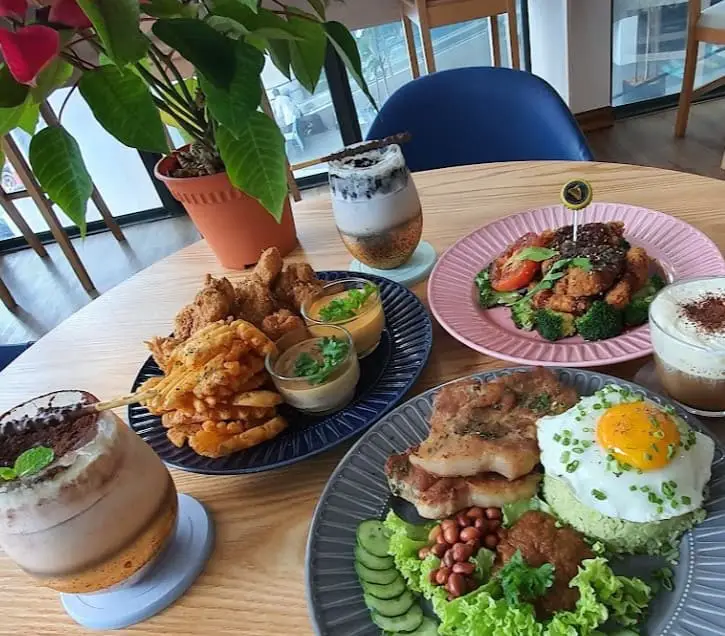 variety of food on a table at Bookmark Coffee PJ