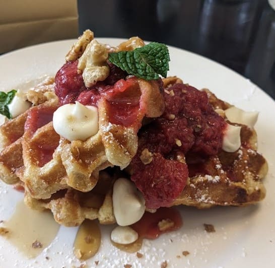 waffle from Caro on James italian restaurant hamilton