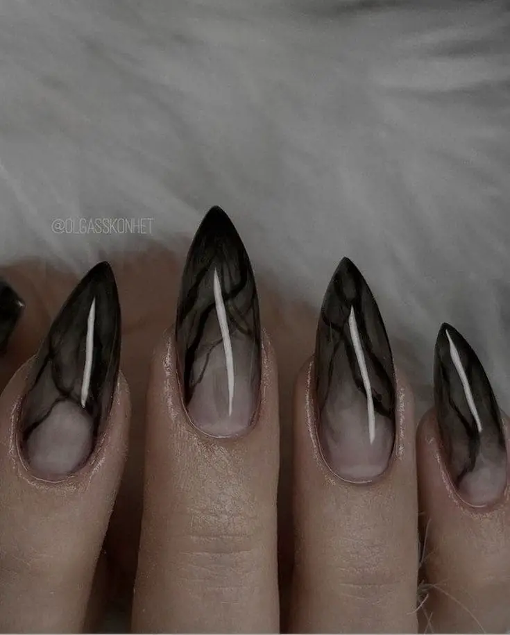 black flame nails
