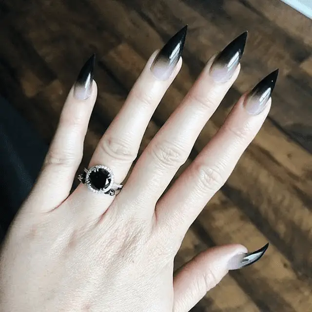 dark gradient witch nails design