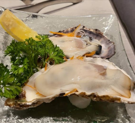 fresh oysters from Ushiraku Modern Yakiniku japanese restaurant