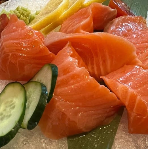 fresh salmon slices from IPPUDO