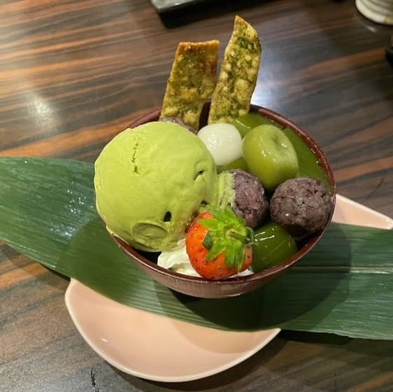 green tea ice cream from Kuriya