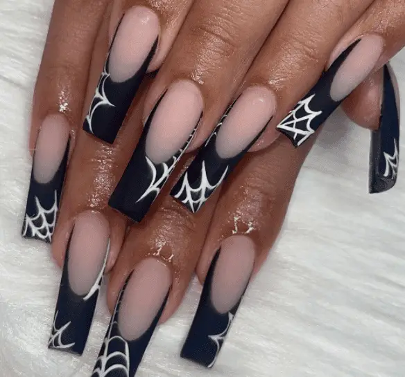 long webbed nude pink nails