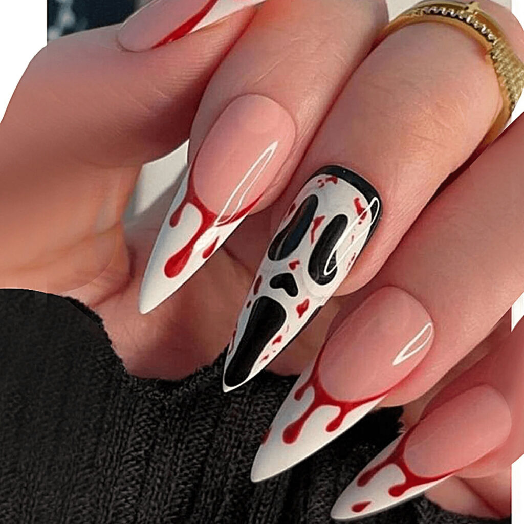 scary movie themed nail art