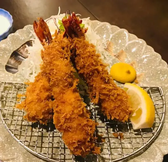 tempura prawn at Tonkatsu