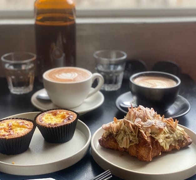 tart and almond croissant from Ground Coffee Uptown