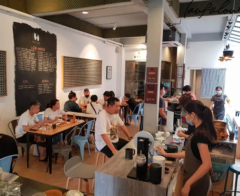 ambiance inside The Hub Coffee Roasters