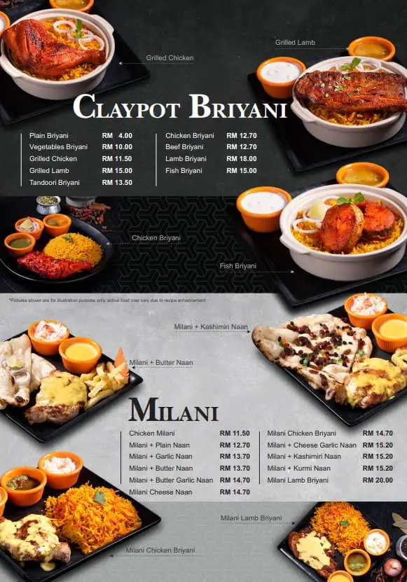 claypot menu oKapitan Tandoori House